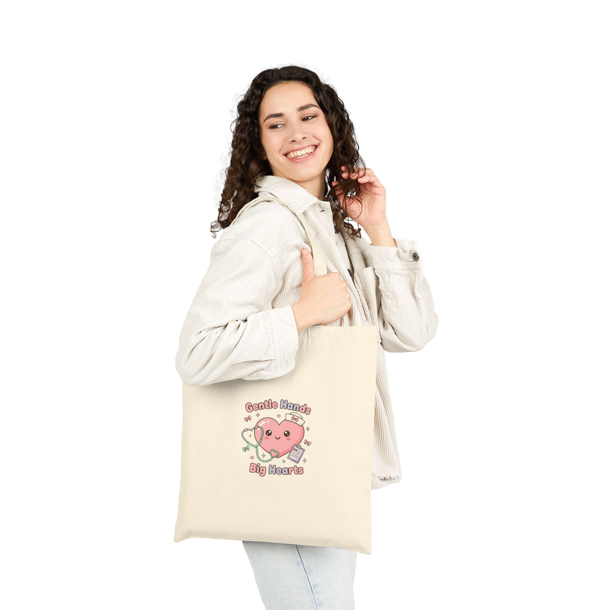 Cute Nurse Heart Tote | pastel coquette medical, kawaii nurse graphic