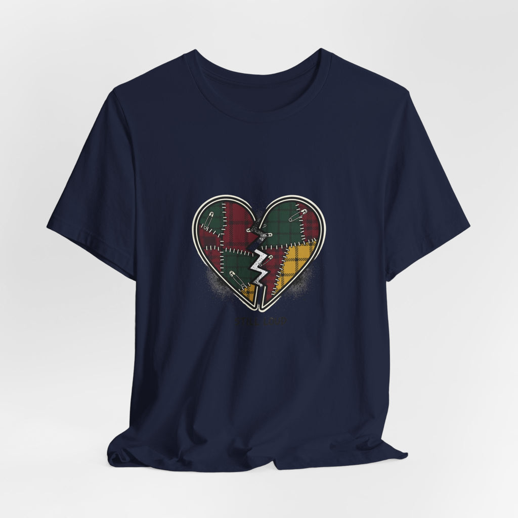 Plaid Patchwork Heart Tee | grunge shirt, punk graphic tee
