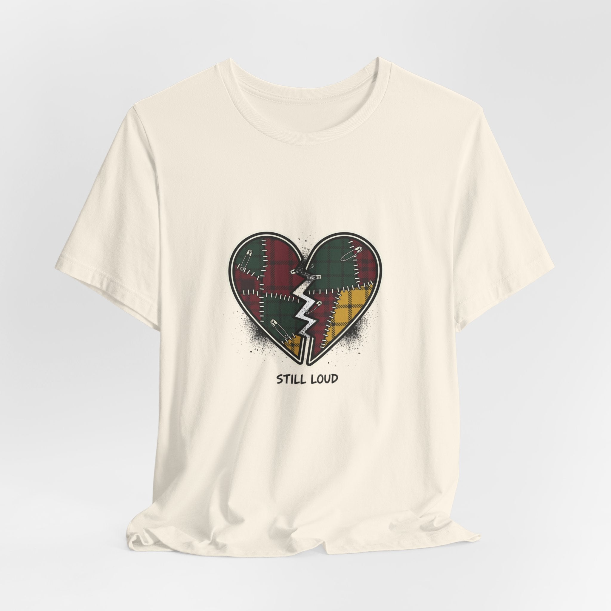 Plaid Patchwork Heart Tee | grunge shirt, punk graphic tee
