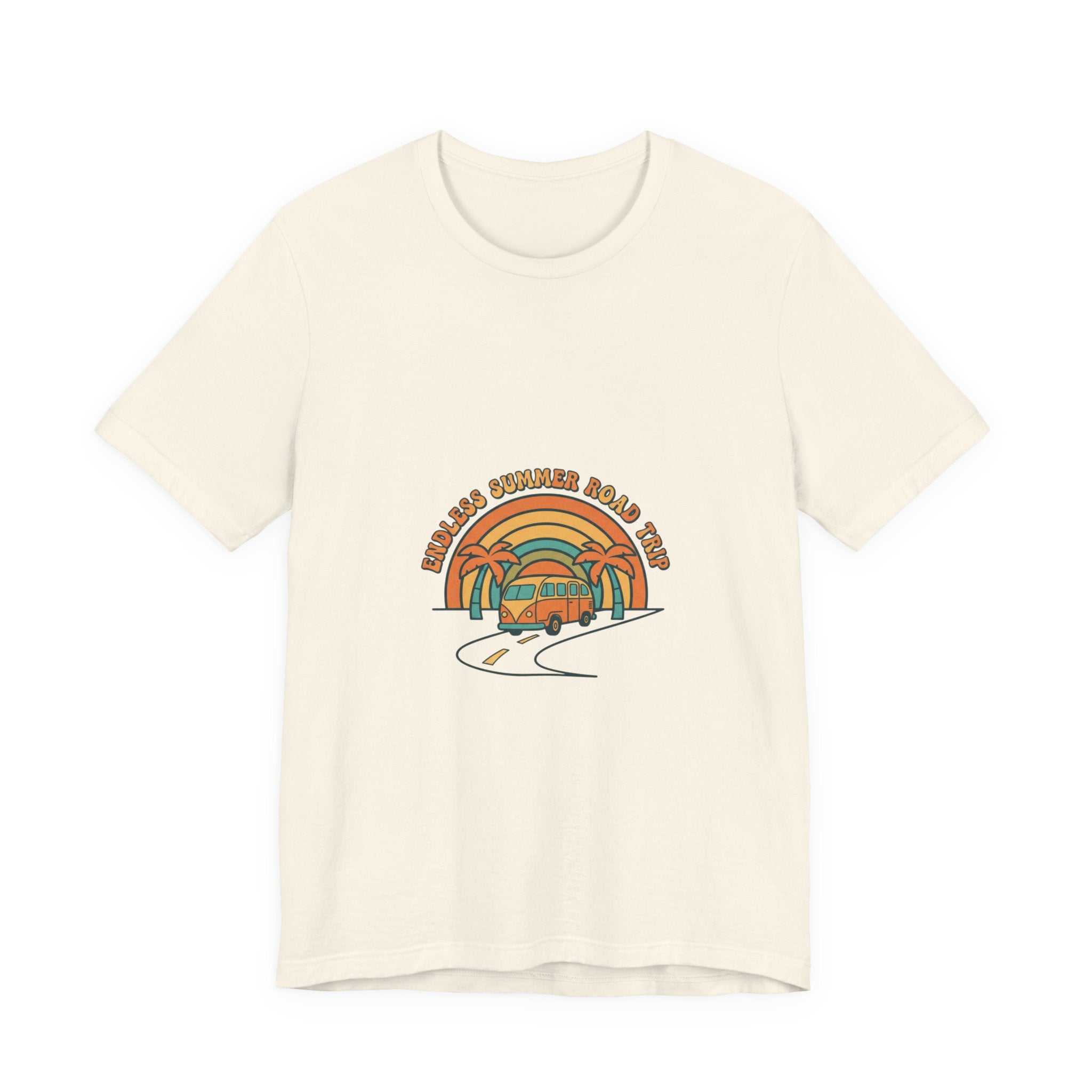 Retro Sunset Van Tee | 70s sunset shirt, vintage palm postcard design