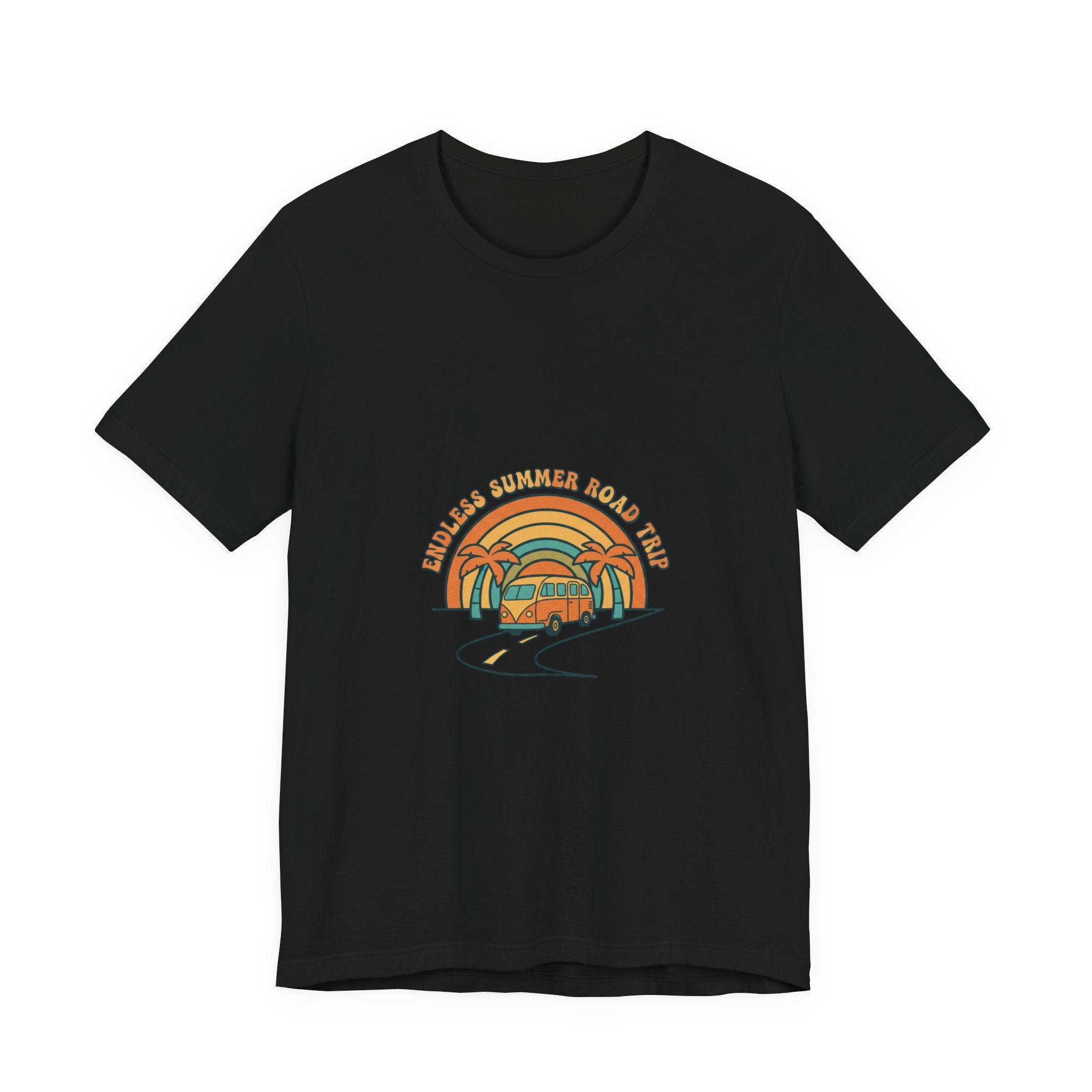 Retro Sunset Van Tee | 70s sunset shirt, vintage palm postcard design