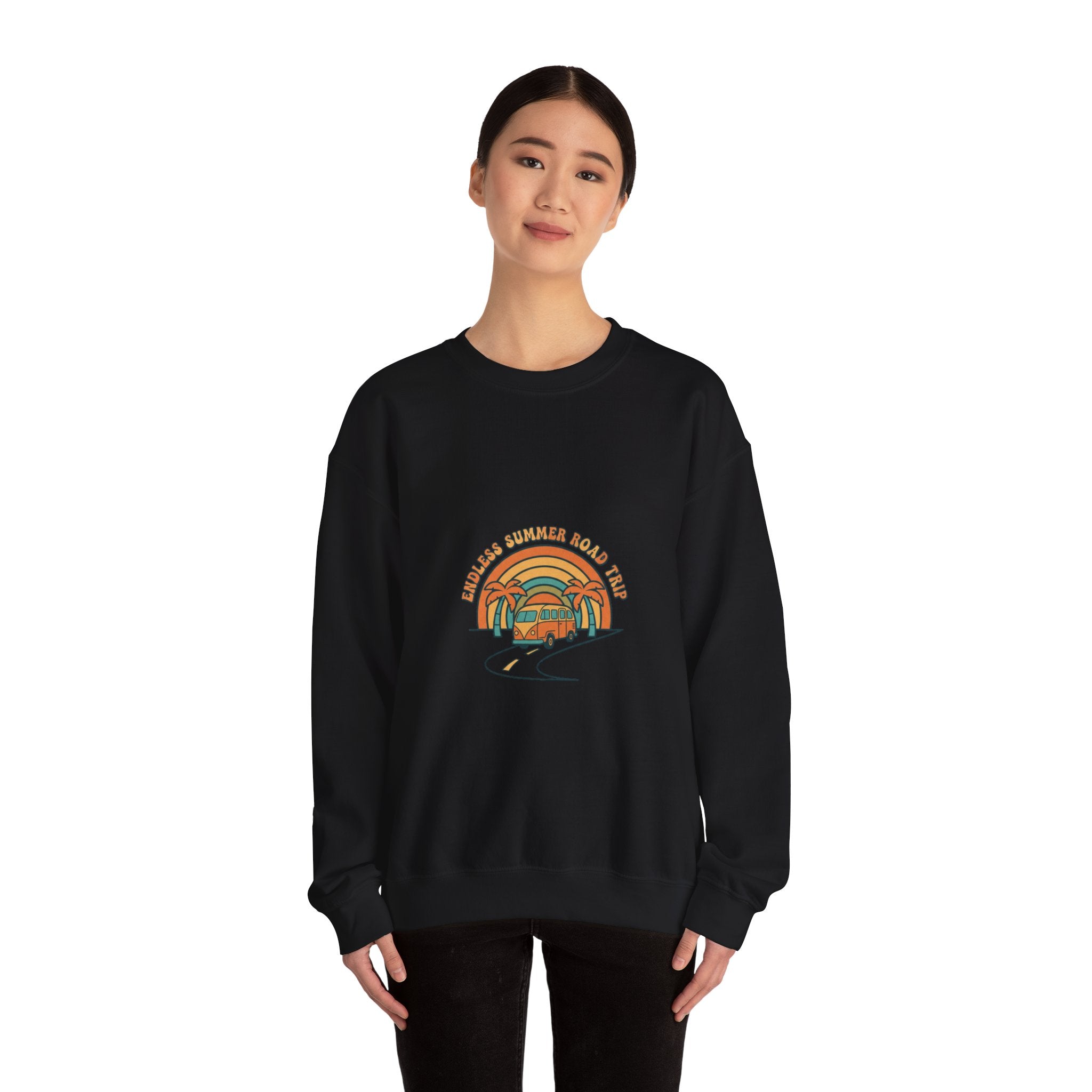 Vintage 70s Sunset Crewneck Sweatshirt | Retro Surf Palm Golden Hour