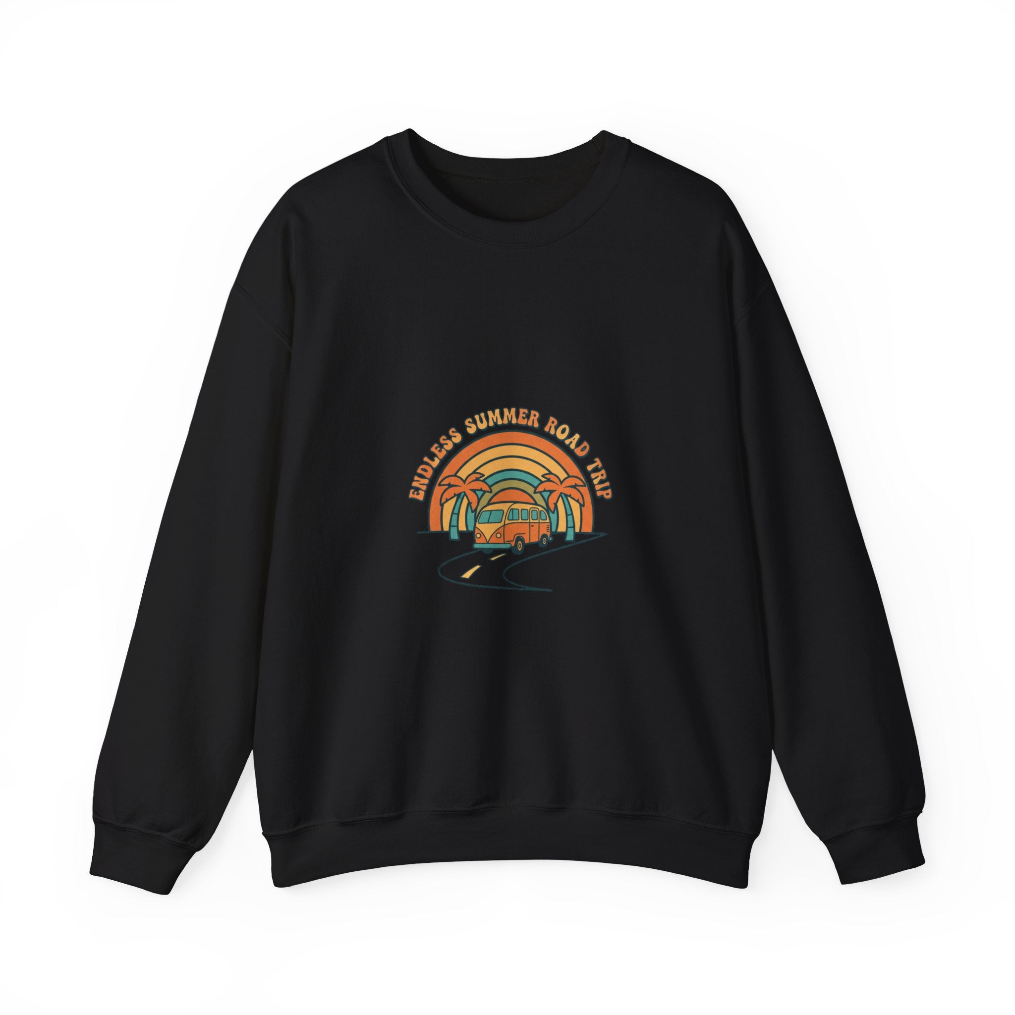 Vintage 70s Sunset Crewneck Sweatshirt | Retro Surf Palm Golden Hour