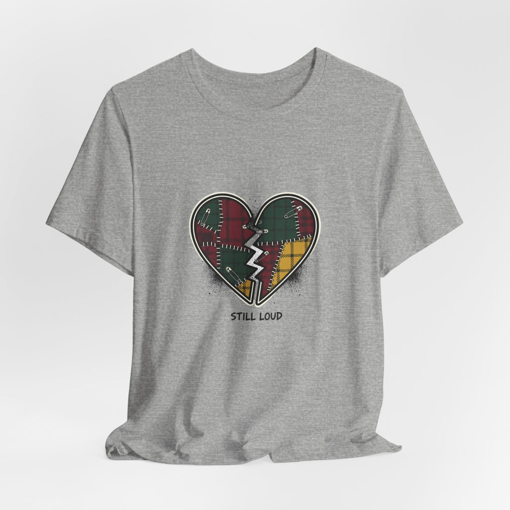 Plaid Patchwork Heart Tee | grunge shirt, punk graphic tee