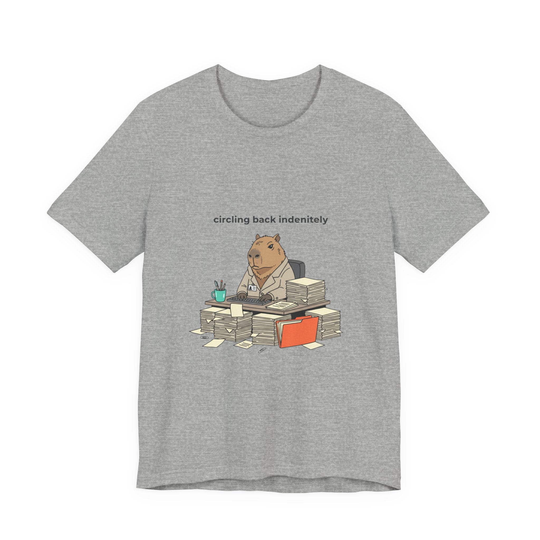 Circling Back Indefinitely Raccoon Office Tee | Unhinged Animal Bureaucracy, adulting animal illustration