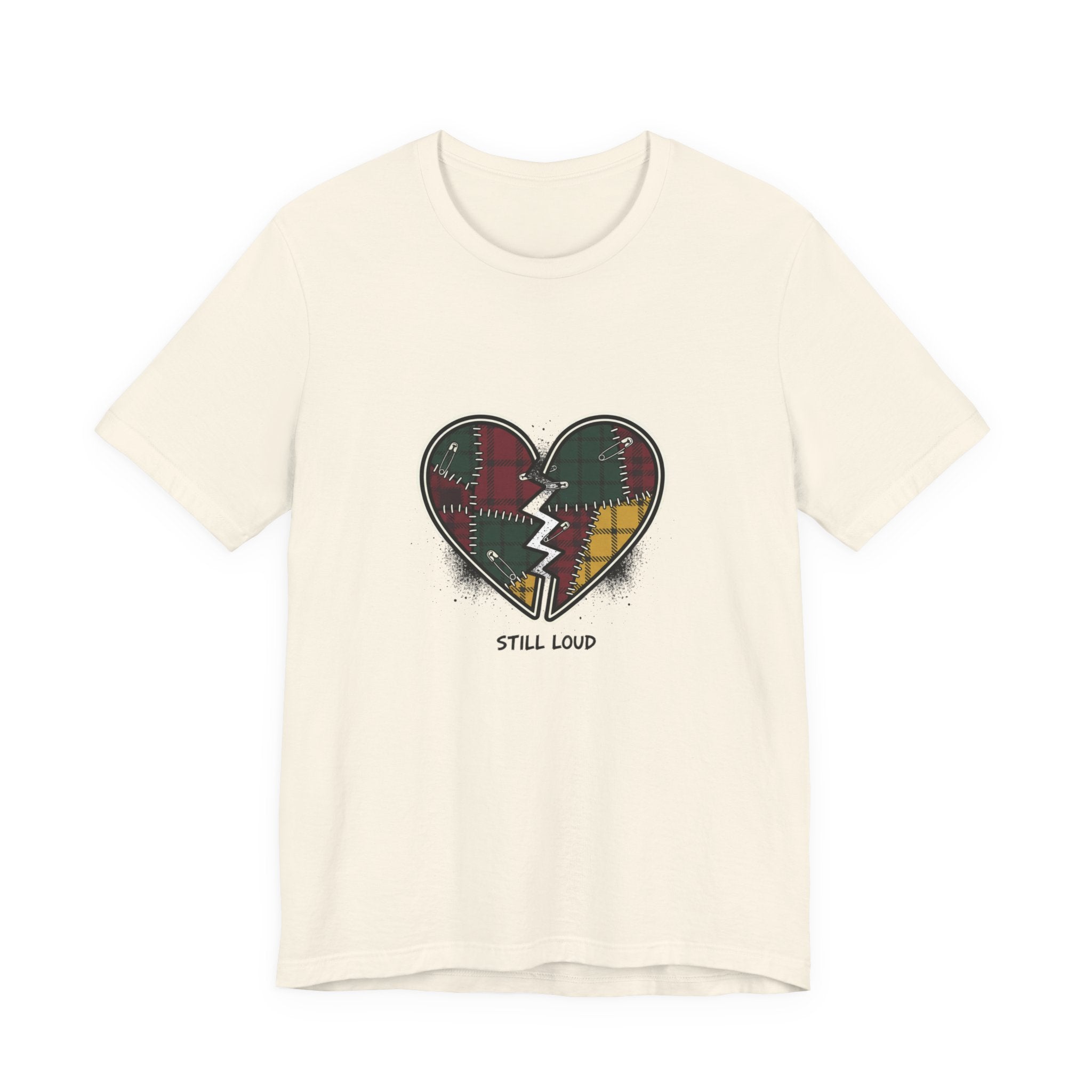 Plaid Patchwork Heart Tee | grunge shirt, punk graphic tee
