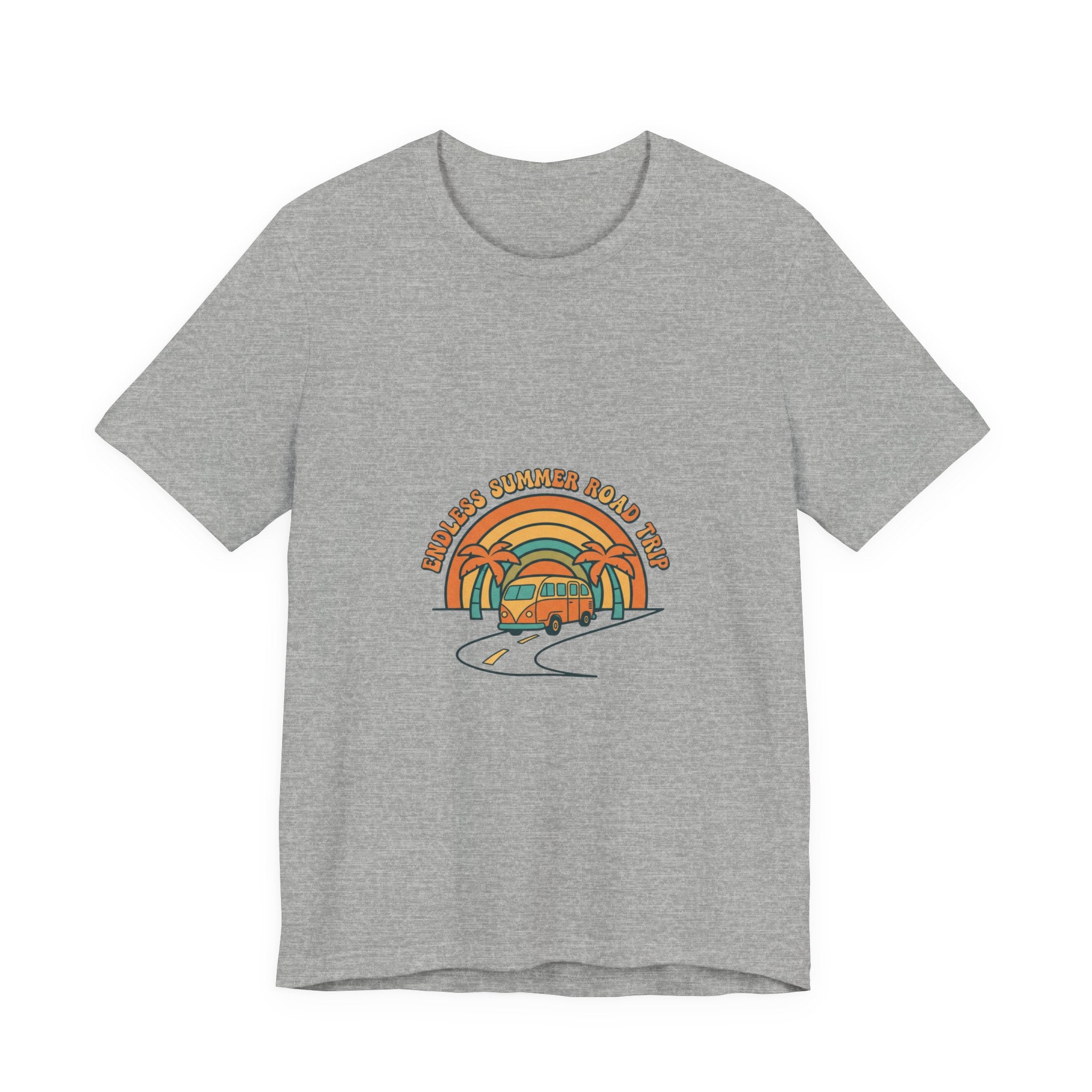 Retro Sunset Van Tee | 70s sunset shirt, vintage palm postcard design