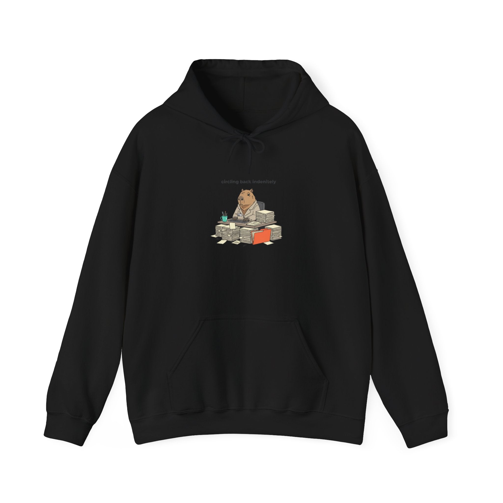 Office Raccoon Illustration Hoodie | Unhinged Animal Bureaucracy, HR Meme