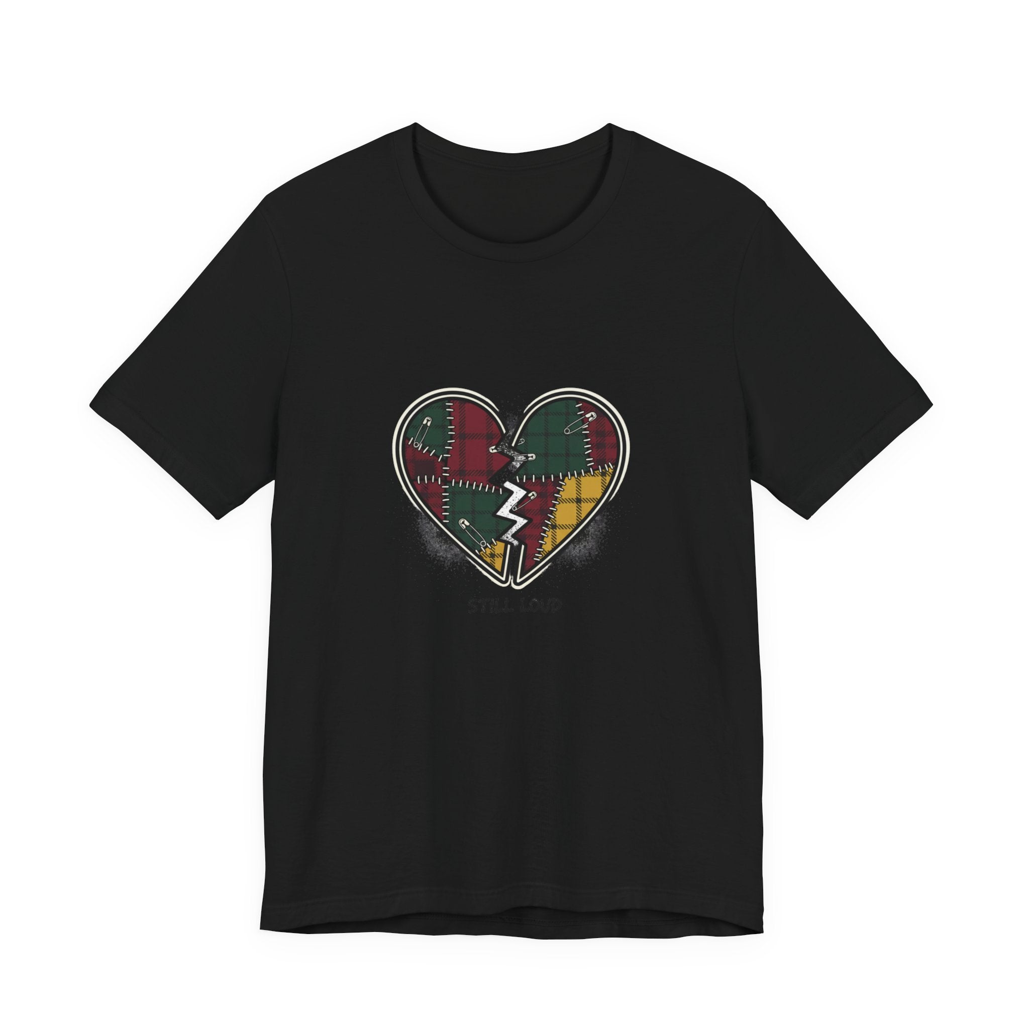 Plaid Patchwork Heart Tee | grunge shirt, punk graphic tee