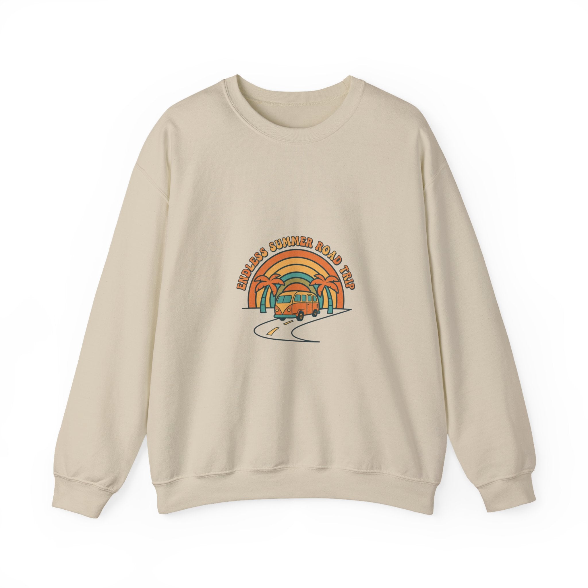 Vintage 70s Sunset Crewneck Sweatshirt | Retro Surf Palm Golden Hour