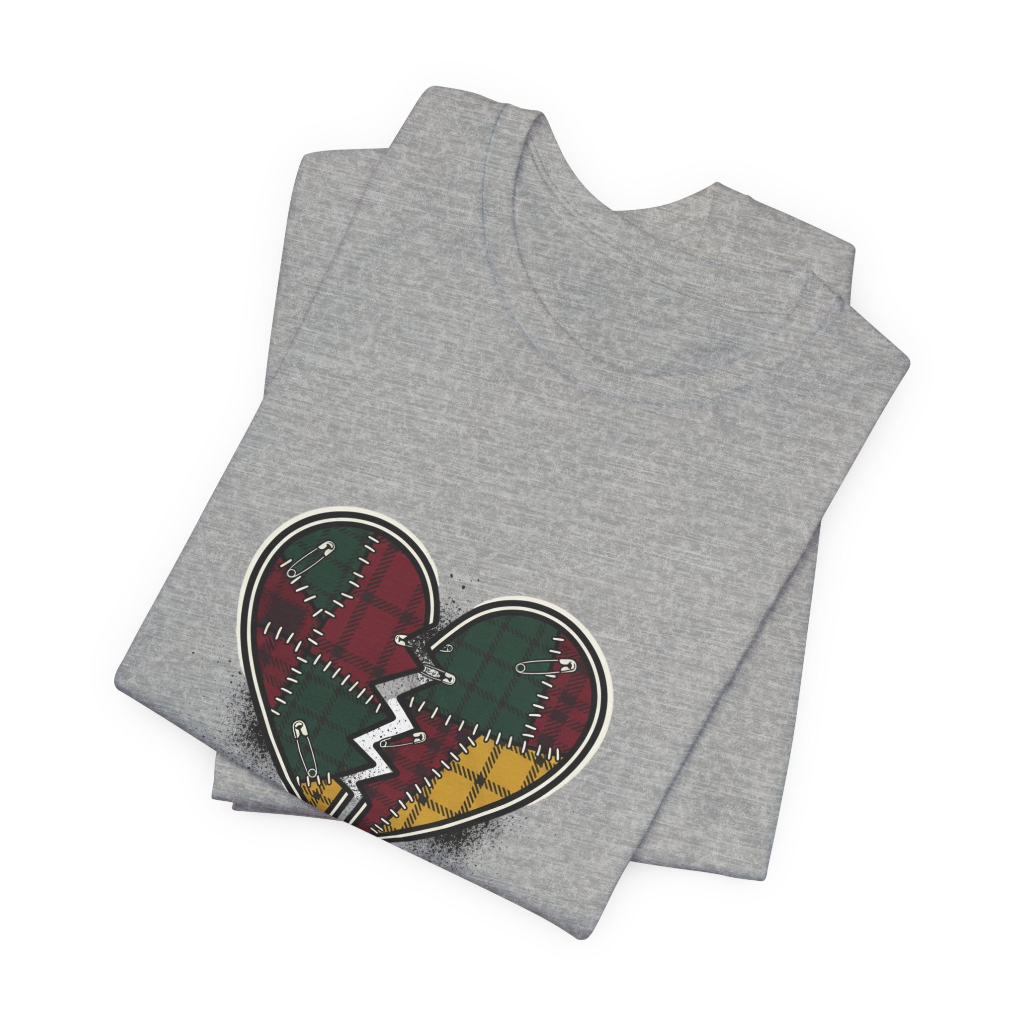 Plaid Patchwork Heart Tee | grunge shirt, punk graphic tee