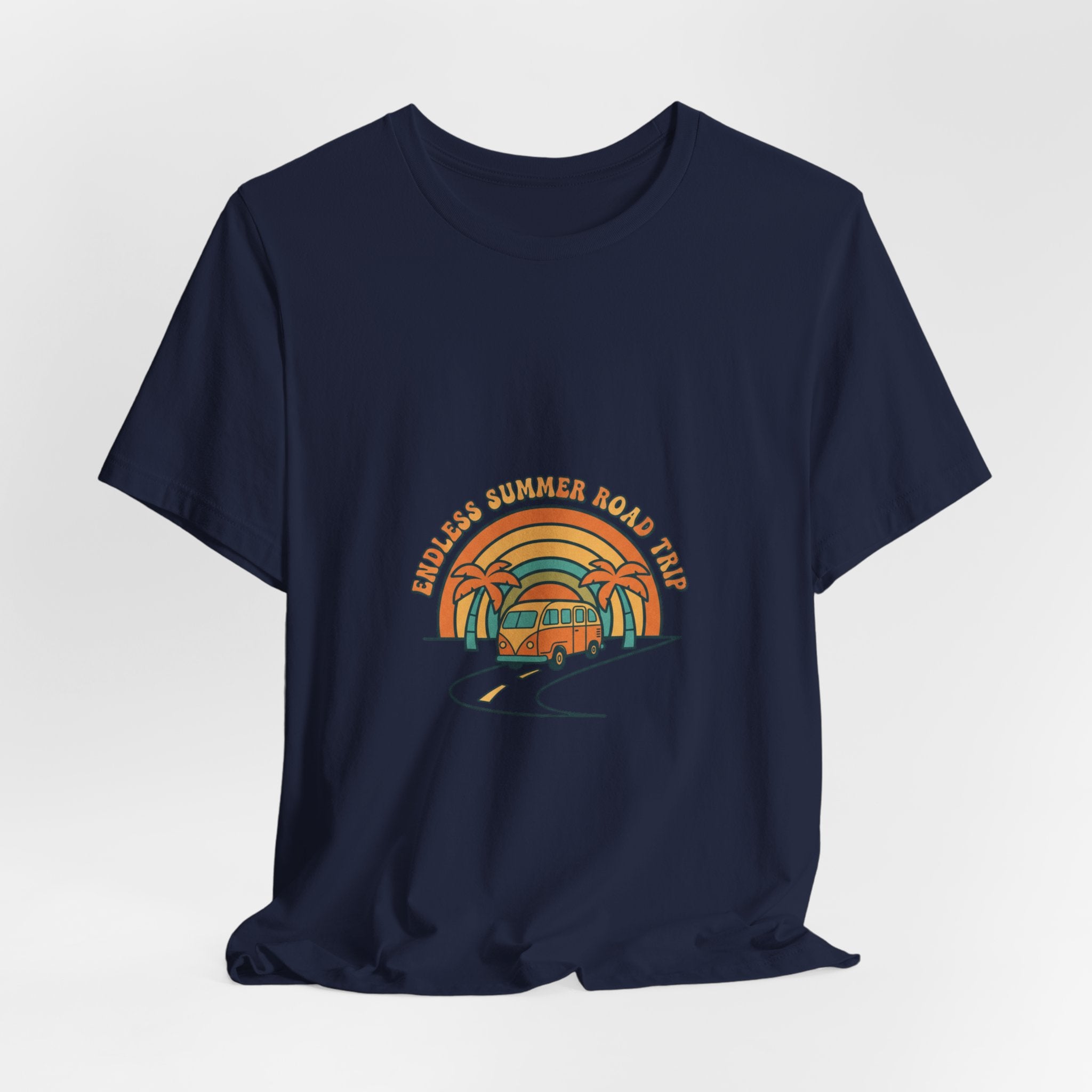 Retro Sunset Van Tee | 70s sunset shirt, vintage palm postcard design