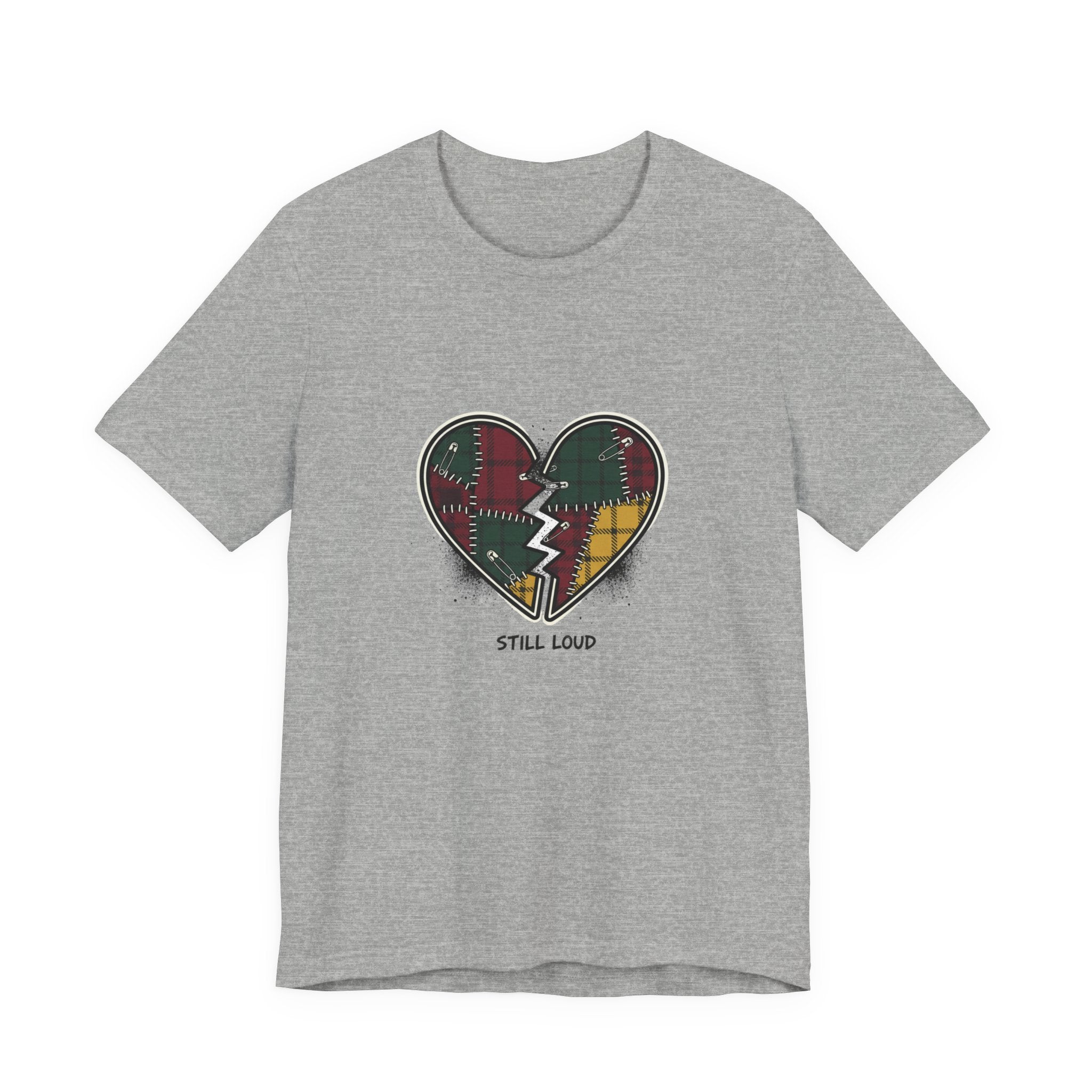 Plaid Patchwork Heart Tee | grunge shirt, punk graphic tee